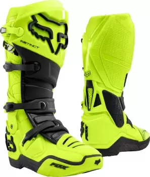 Image of FOX Instinct Motocross Boots, yellow, Size 46, yellow, Size 46