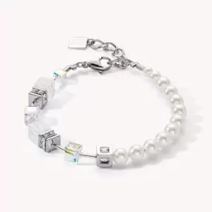 Image of Coeur De Lion Graduated GEOCUBE Bracelet Rock Crystal & Pearls