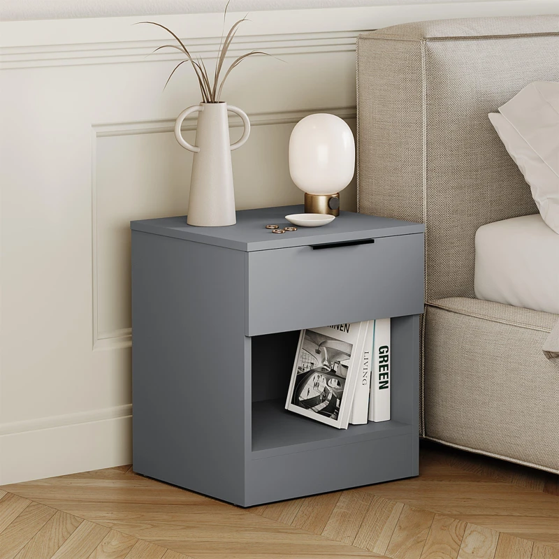 Image of Lassic Trega 1 Drawer Bedside Chest Grey unisex 1 Drawer