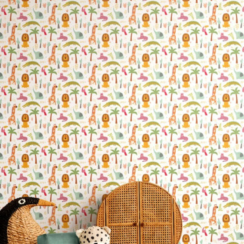 Image of Hoopla Walls Safari Boogie Fruit Salad 10M Wallpaper