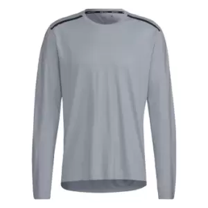 Image of adidas Workout PU-Coated Long-Sleeve Top Mens - Grey