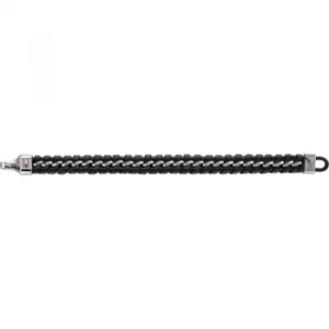 Image of Tommy Hilfiger Jewellery Metal Chain With Leather Bracelet