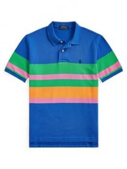 Image of Ralph Lauren Boys Short Sleeve Colour Block Polo Shirt - Blue, Size 6 Years