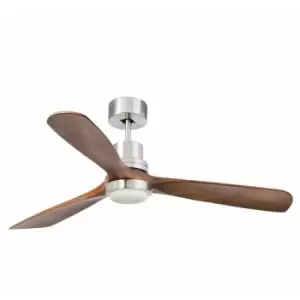 Image of Faro Lantau Large LED Matt Nickel Ceiling Fan With DC Motor 15W 3000K, 6 Speed