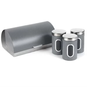 Image of Salter Marble Collection Classic Bread Bin & Canister Set - Grey