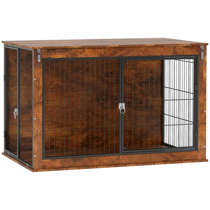 Image of PawHut Dog Crate Furniture with Flip-up Top, 2 Doors, for Extra Large Dogs - Pawhut 5063603538795