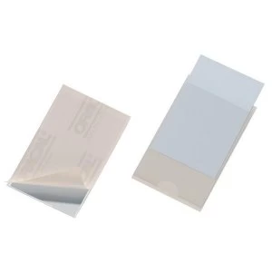 Image of Durable Pocketfix Self-Adhesive Pocket with Blank Inserts 57x90mm Transparent - Pack 10