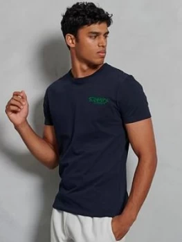 Image of Superdry Core Logo Athletics Micro T-Shirt, Navy, Size S, Men