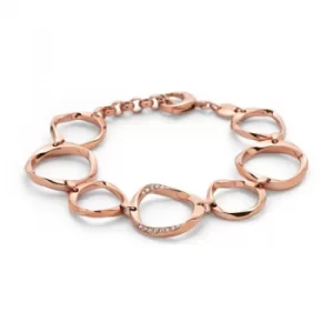 Image of Ladies Fossil Rose Gold Plated Bracelet