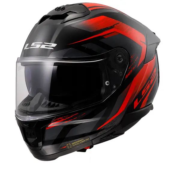 Image of LS2 FF808 Stream II Fury Black Red-06 Full Face Helmet Size XL