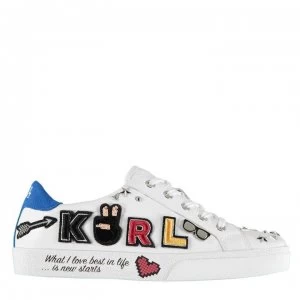 Image of Karl Lagerfeld Skol Trainers - White Lthr