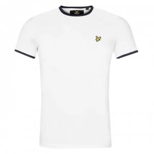 Image of Lyle and Scott Ringer T Shirt - Wht/Nvy Z660