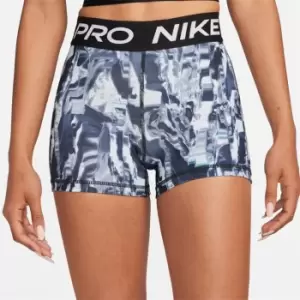Image of Nike Dri-FIT Womens Mid-Rise Allover Print Shorts - Black