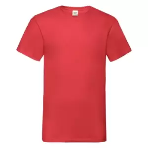 Image of Fruit Of The Loom Mens Valueweight V-Neck, Short Sleeve T-Shirt (S) (Red)
