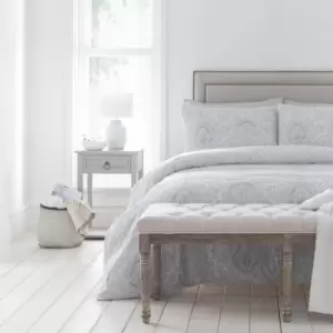 Image of Drift Savari Silver Eco-Friendly Duvet Cover and Pillowcase Set Silver