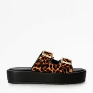 Image of Guess Womens Ramod Flatform Sandals - Leopard - UK 5