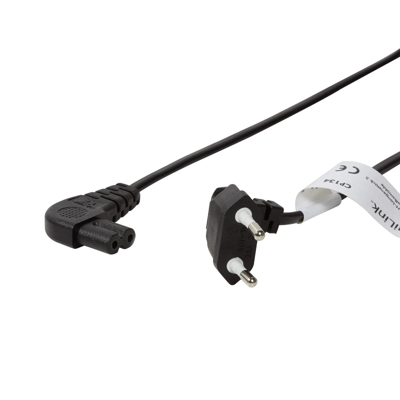 Image of LogiLink 0.75m. CEE 7/16/IEC 60320-C7 Black CEE7/16 C7 coupler