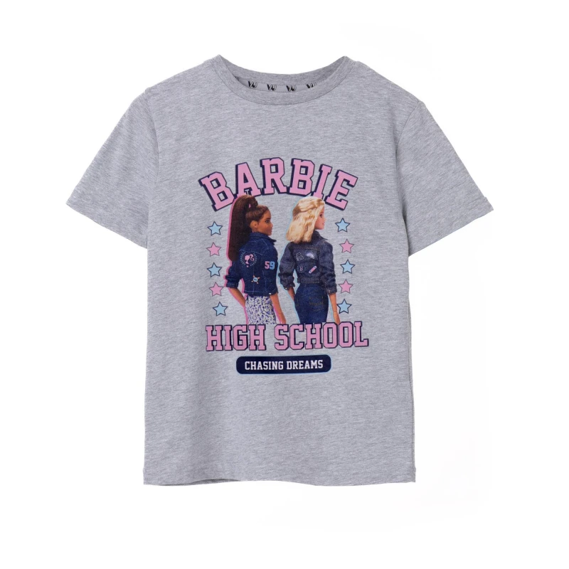 Image of Barbie Short Sleeved T-Shirt Grey