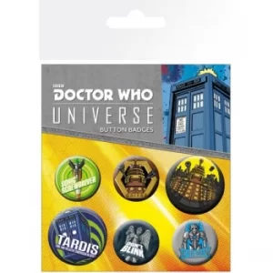 Image of Doctor Who Alien Adventures Badge Pack