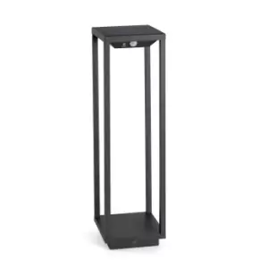 Image of Saura LED Outdoor Bollard Light Dark Grey, Solar Powered with PIRSensor IP54