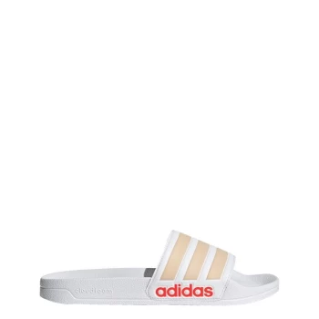 Image of adidas Adilette Shower Slides Womens - Cloud White / Halo Blush / Sol