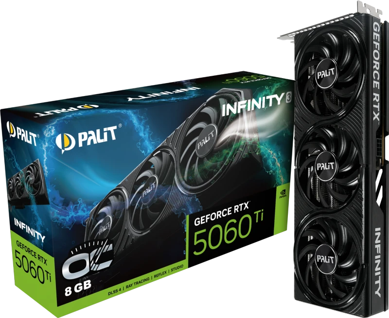 Image of Palit GeForce RTX 5060 Ti INFINITY OC 8GB GDDR7 Graphics Card - NE7506TS19P1-GB2062S
