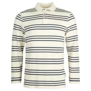 Image of Barbour Mens Rake Striped Overlayer Ecru Medium