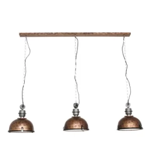 Image of Tough Guy Straight Bar Pendant Ceiling Light Brown Spotted, Glass Matt, Metal