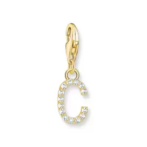Image of THOMAS SABO Gold Plated Zirconia Letter C Charm
