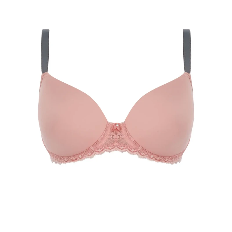 Image of Freya Womens Offbeat Moulded Demi T-Shirt Bra in Pink Size: 32D Pink Female 32D