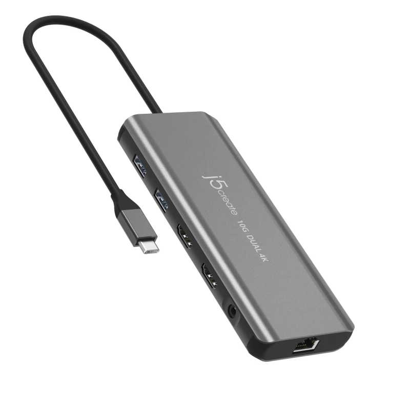 Image of j5create JCD398 USB-C Dual 4K HDMI 10Gbps Mini Dock. Black