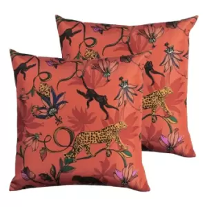 Image of Furn. Wildlife Outdoor Twin Pack Polyester Filled Cushions Orange