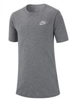 Image of Boys, Nike Sportswear Kids Futura T-Shirt - Dark Grey/White, Dark Grey/White, Size S, 8-10 Years