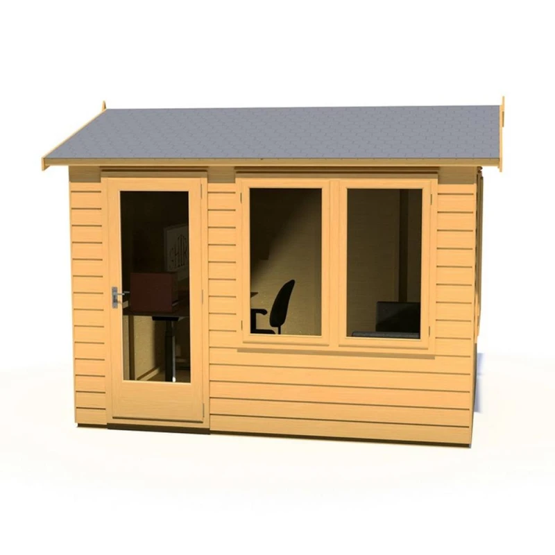 Image of Shires Melrose 10x8 ft Single Door Garden Office - L260.4xW332.8xH250.5cm in Light Brown Light Brown Unisex