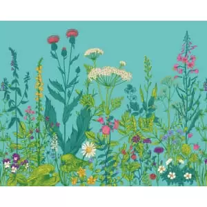 Image of Origin Murals Botanical Fleur Peacock Wall Mural - 3.5m x 2.8m