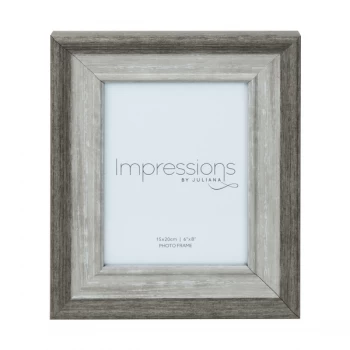 Image of 6" x 8" - Impressions Grey Wash Wood Effect Photo Frame