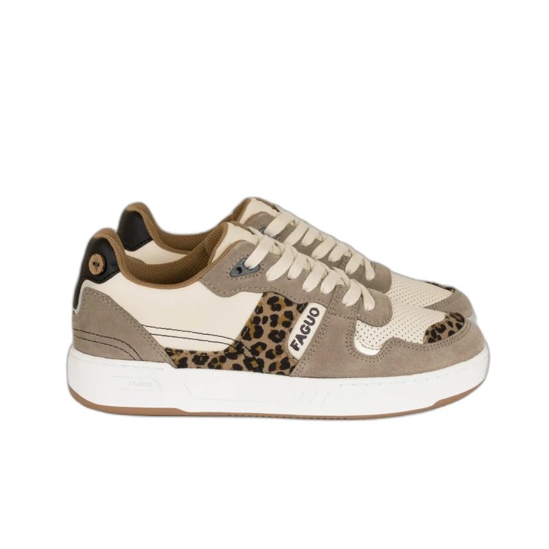 Image of Faguo Womens leather and suede sneakers Faguo Ceiba Blanc Female 36