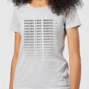 Image of Captain Marvel Paging Womens T-Shirt - Grey - M