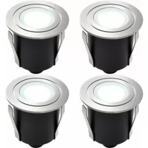 Image of 4 pack Recessed IP67 Guide Light - 1.2W Daylight White LED - Stainless Steel