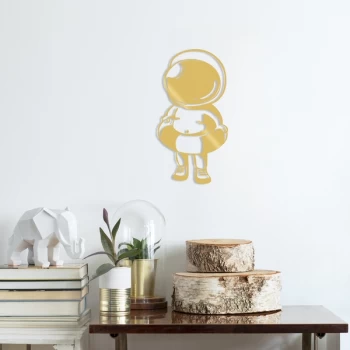 Image of Baby Astronaut - Gold Gold Decorative Metal Wall Accessory