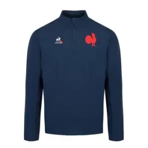 Image of Le Coq Sportif France Rugby Training Quarter Zip Sweatshirt Mens - Blue