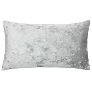 Image of Verona Crushed Velvet Rectangular Cushion Silver