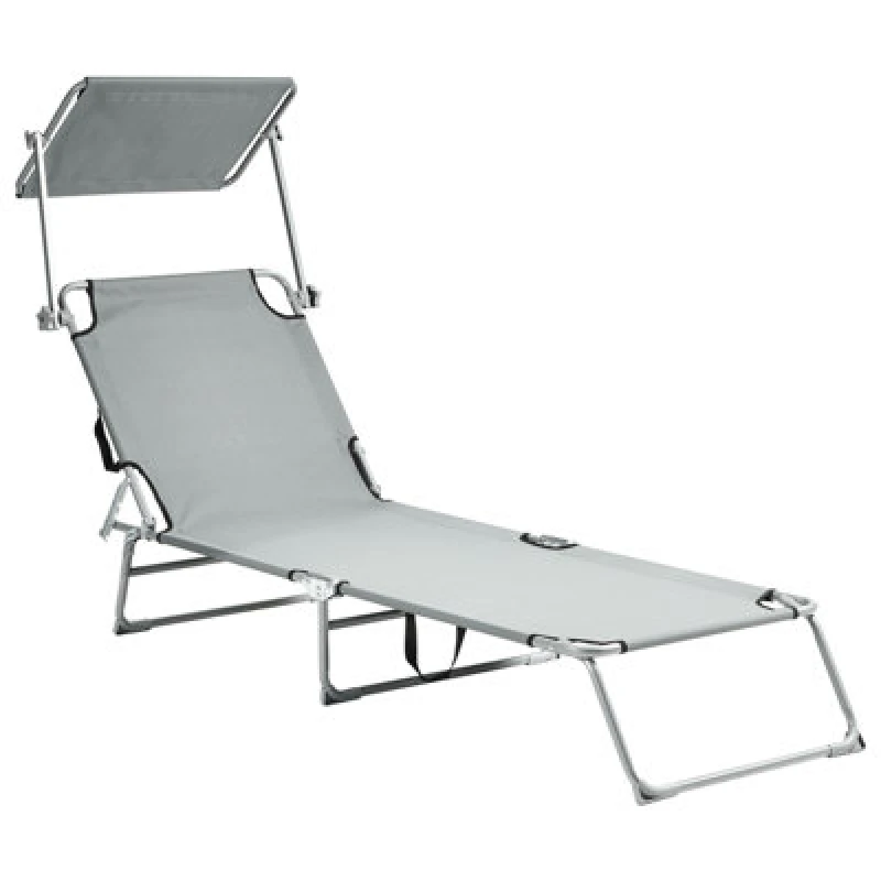 Image of Beliani Sun Lounger Foligno Reclining Metal Grey