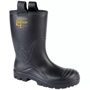 Image of Grafters Mens PVC Waterproof Industrial Safety Rigger Boot (6 UK) (Black) - Black