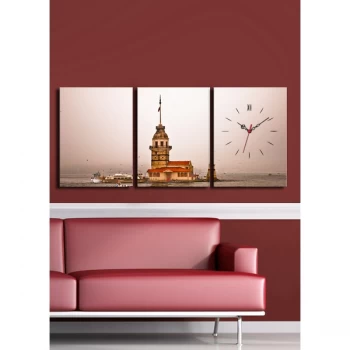 Image of 3P3040CS-28 Multicolor Decorative Canvas Wall Clock (3 Pieces)