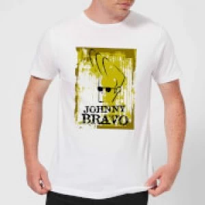 Image of Johnny Bravo Distressed Mens T-Shirt - White - S