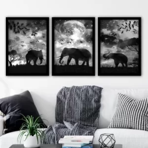 Image of 3SC48 Multicolor Decorative Framed Painting (3 Pieces)