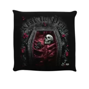Image of Spiral Rest In Peace Filled Cushion (One Size) (Black)