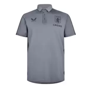 Image of Castore Aston Villa Mens Staff Travel Polo - Grey