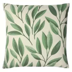 Image of Laurel Botanical Cushion Forest Green, Forest Green / 45 x 45cm / Polyester Filled